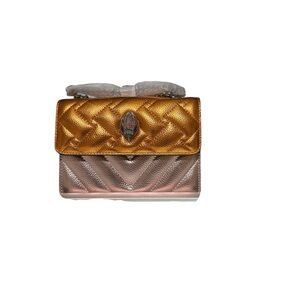 Kurt Geiger London Leather Metallic Orange and Pink Crossbody Bag